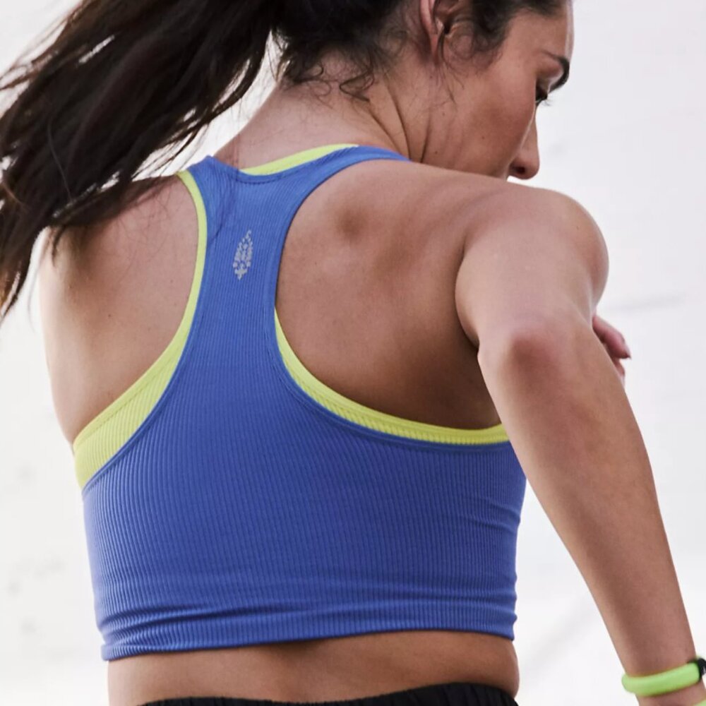 Free Throw Crop Tank in Electric Colbalt